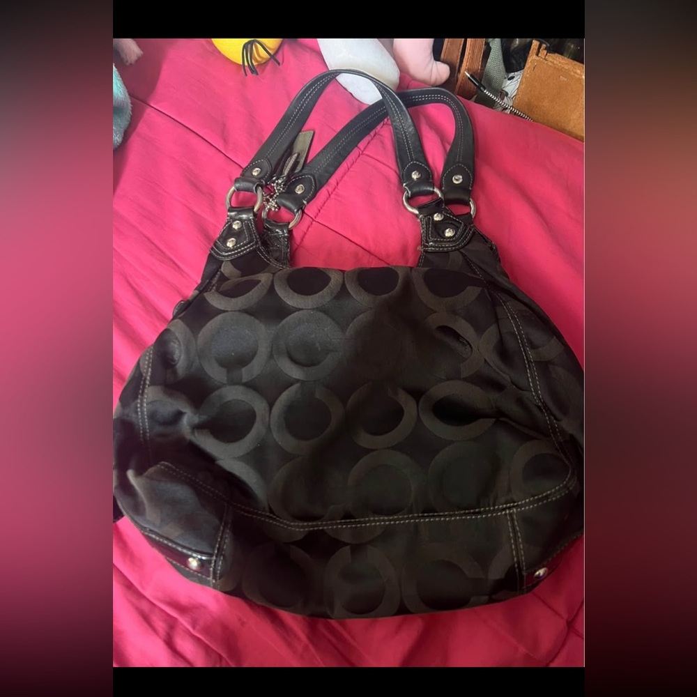 Coach Dark Brown Signature Shoulder Bag - Picture 5 of 5